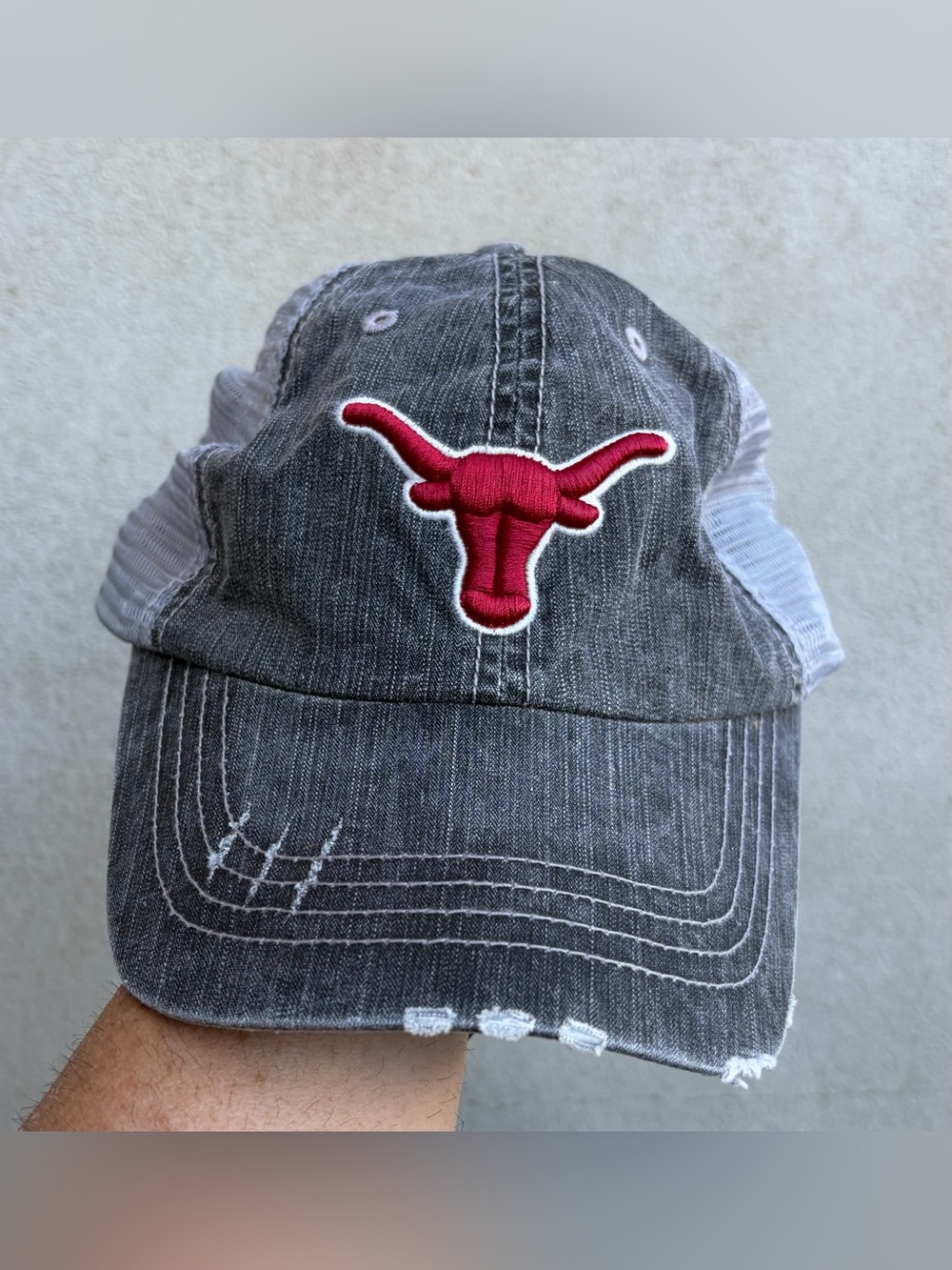 Texas Longhorns Distressed Mesh Breathable Adjustable Strap Back Unisex Hat